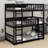 Triple Wood Bunk Bed, With Ladders, Guardrails-166233474