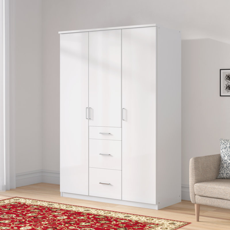 Alloway 3 Door Manufactured Wood Wardrobe