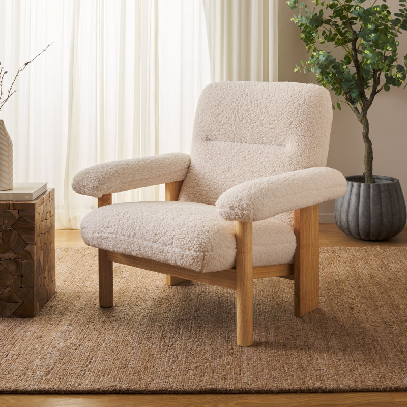 Natheniel Upholstered Armchair, Cream, Natural