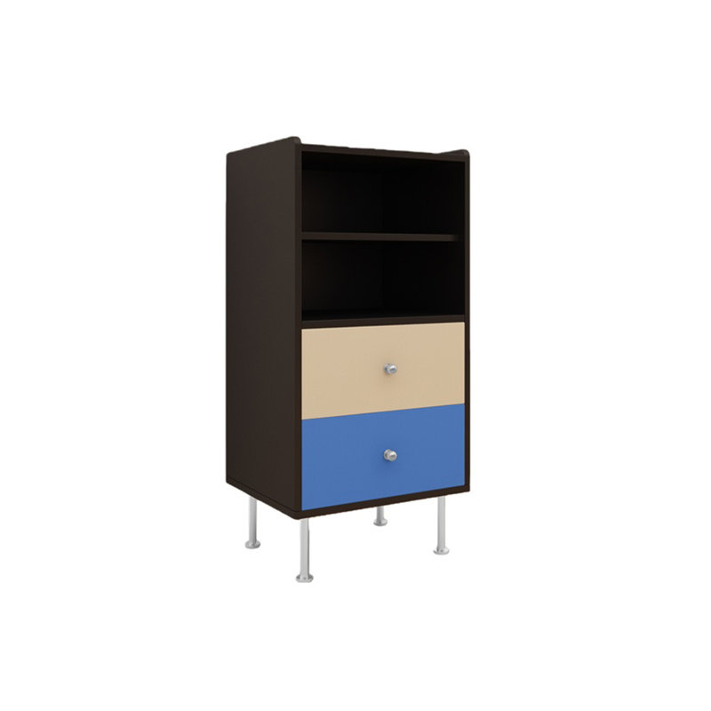 Color-blocked storage cabinet and bucket cabinet, Cream/Black/Blue