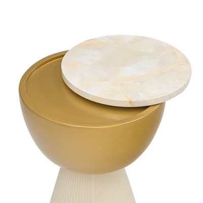 Scotts Square Chairside Table - Light Champagne