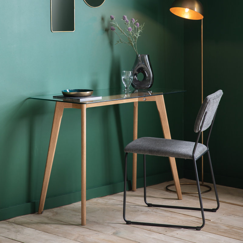 Modular Glass Solid Wood Writing Desk