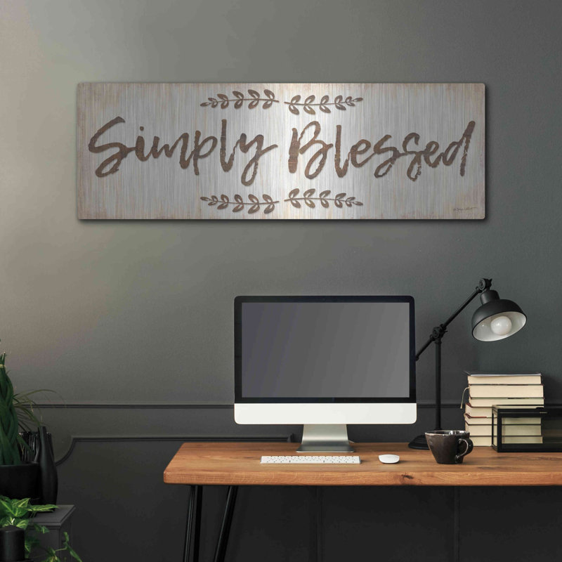 Luxe Metal Art 'Simply Blessed' By Annie LaPoint, " Simply Blessed " by Annie LaPoint, 16" H x 48" W x 0.2" D