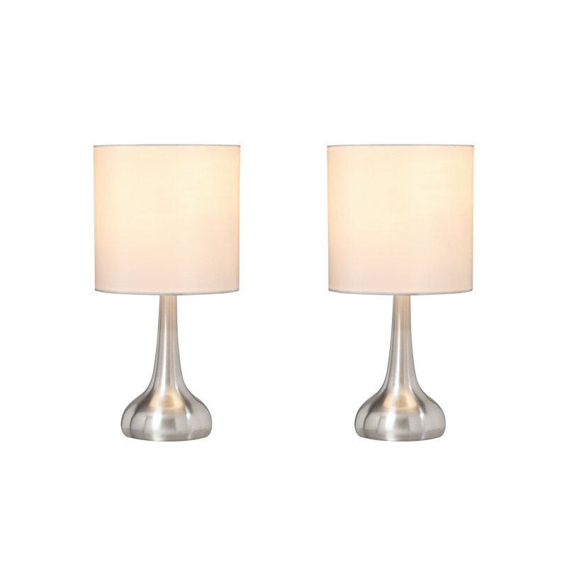 Lampe de table 14,5 po Homanick, Nickel satiné