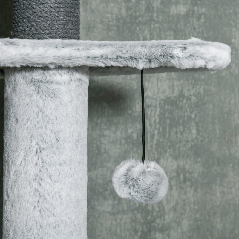89"-100 Floor to Ceiling Cat Tree w/ Anti-tip Kit, Grey