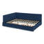 Structure de lit grand capitonné avec rangement capitonné, canapé-lit en velours avec dossier et accoudoirs, bleu foncé-1468194429