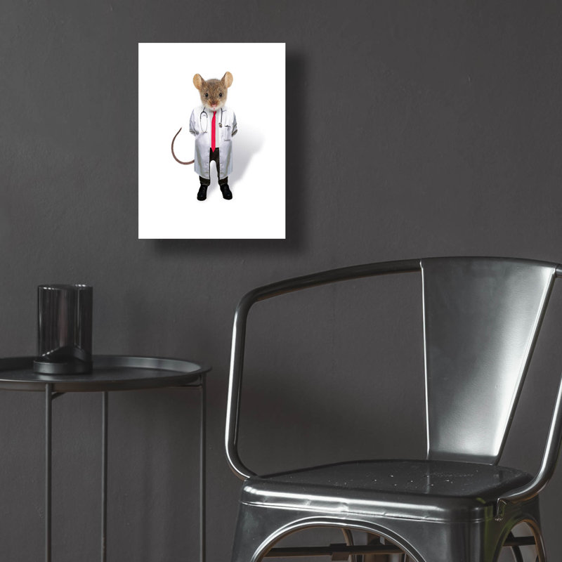  «Mouse Doctor» par John Hovenstine, art mural en verre acrylique, 12 po x 16 po