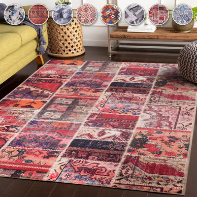 Traditional Area Rug Modern Non Slip Mat Large Entryway Rugs Washable Carpet Pad For Bedroom - 1306