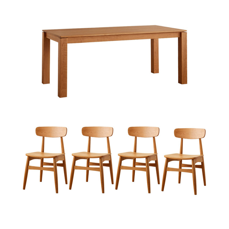 Steady and elegant solid wood table set, 29.52"H x 55.11"L x 31.49"W