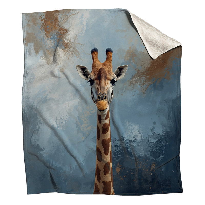 Couvertures abstraites Portrait de girafe, L 60 po x H 80 po