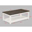 Table basse ultramoderne rectangulaire blanche et brune avec, pour une décoration de salon forte et blanche, de style contemporain