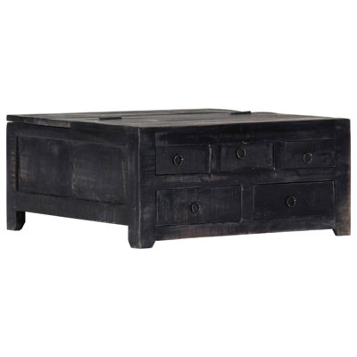 Table basse en bois massif avec rangement Hollis