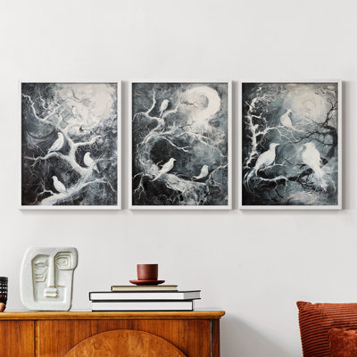 Étude Aviaire, série 8 - Ensemble de 3 estampes numériques - Prêt à accrocher
