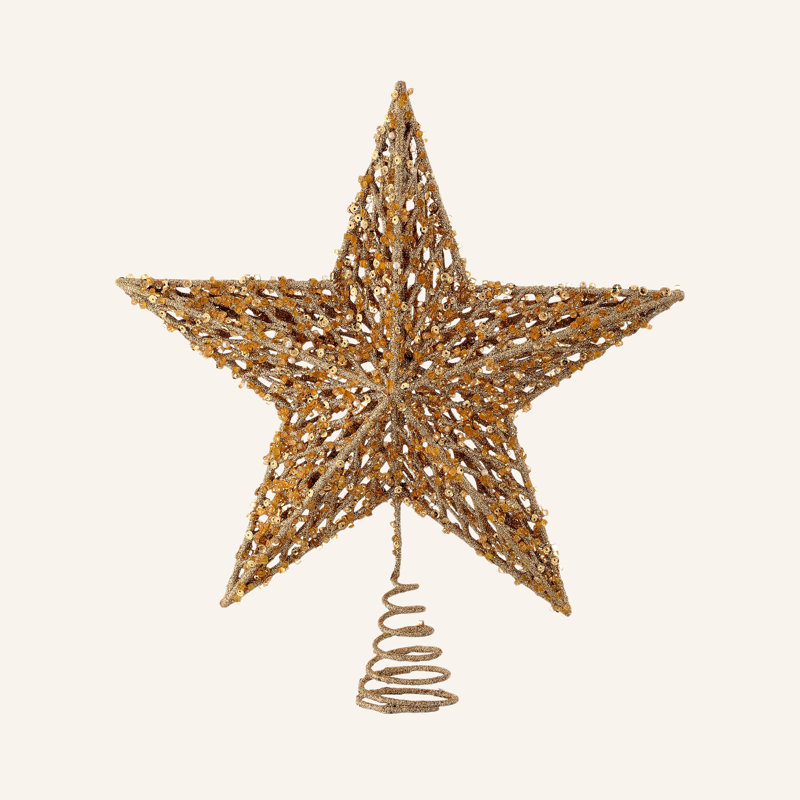 Décoration pour sommet de sapin Acbox, Champagne doré