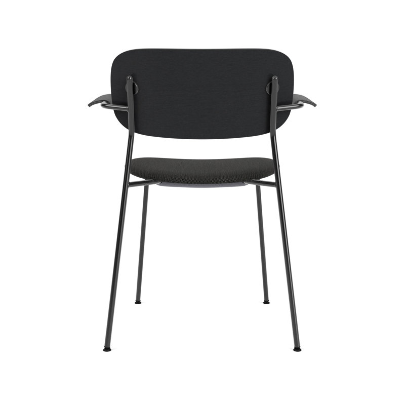 Co Upholstered Arm Chair, Bouclé 02 Acrylic, Dark Stained Oak, Black
