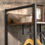 Free Standing Garment Rack Single Wardrobe, Rustic Brown and Grey Metal Clothes Rail with Top Shelf and Two Fabric Storage Drawers, 58 x 46 x 185 cm