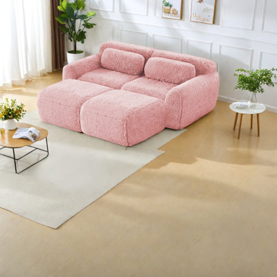 Plush Ergonomic Sofas, Pink, Modern Style For Study