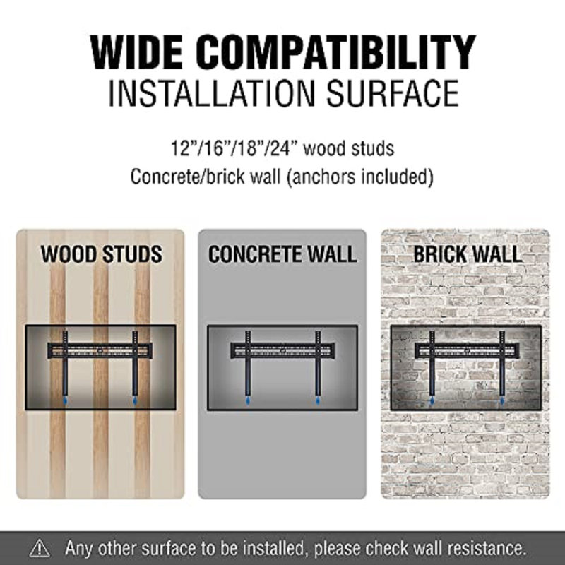 ELG E600 Fixed TV Wall Steel Mount with Max VESA 600X400mm Automatic Locking for 32 to 86 inch TVs