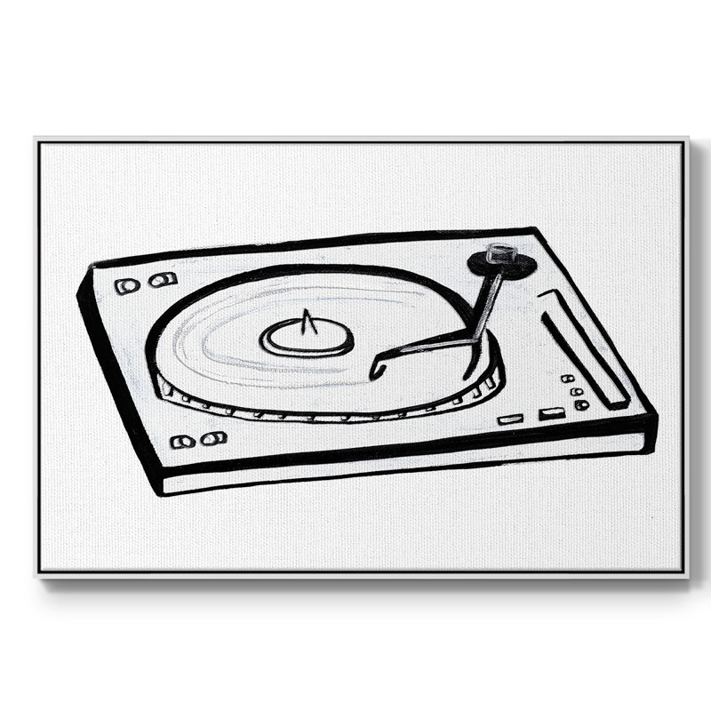Esquisse en vinyle, H 25 po x l 37 po x P 2 po, Toile avec cadre blanc