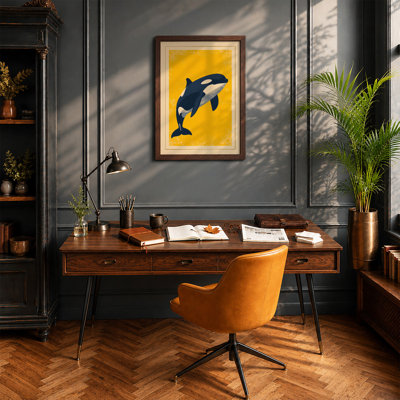 Leaping Orca Coastal - Framed Print