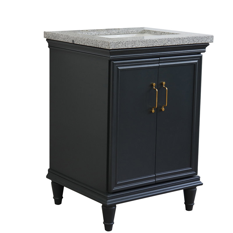 Ensemble de meuble-lavabo simple 25 po Ilfracombe, Gris foncé, Granite