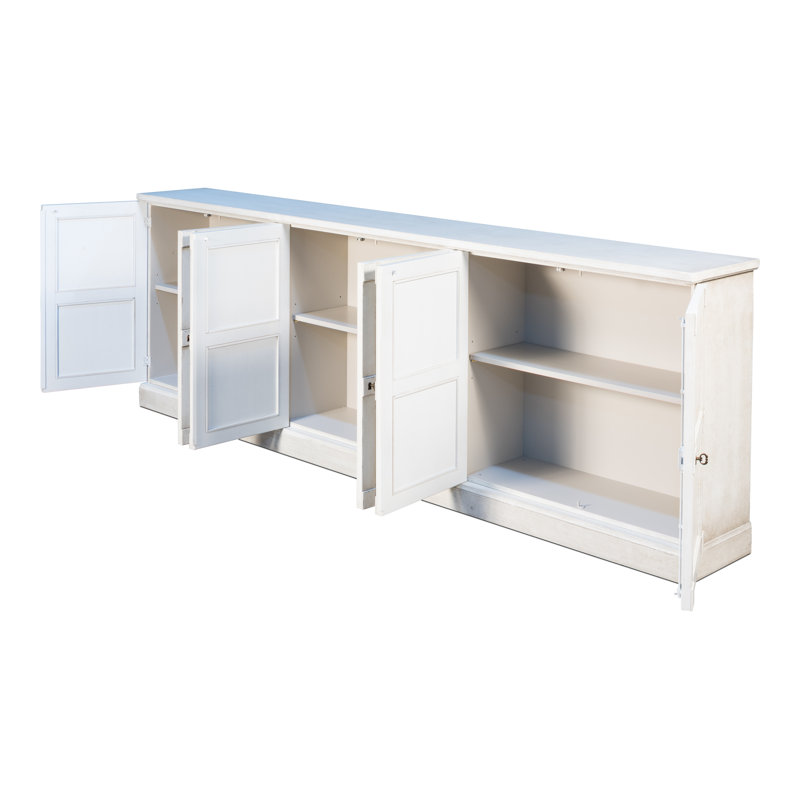 Boxholm 112'' Solid Wood Sideboard, White/White
