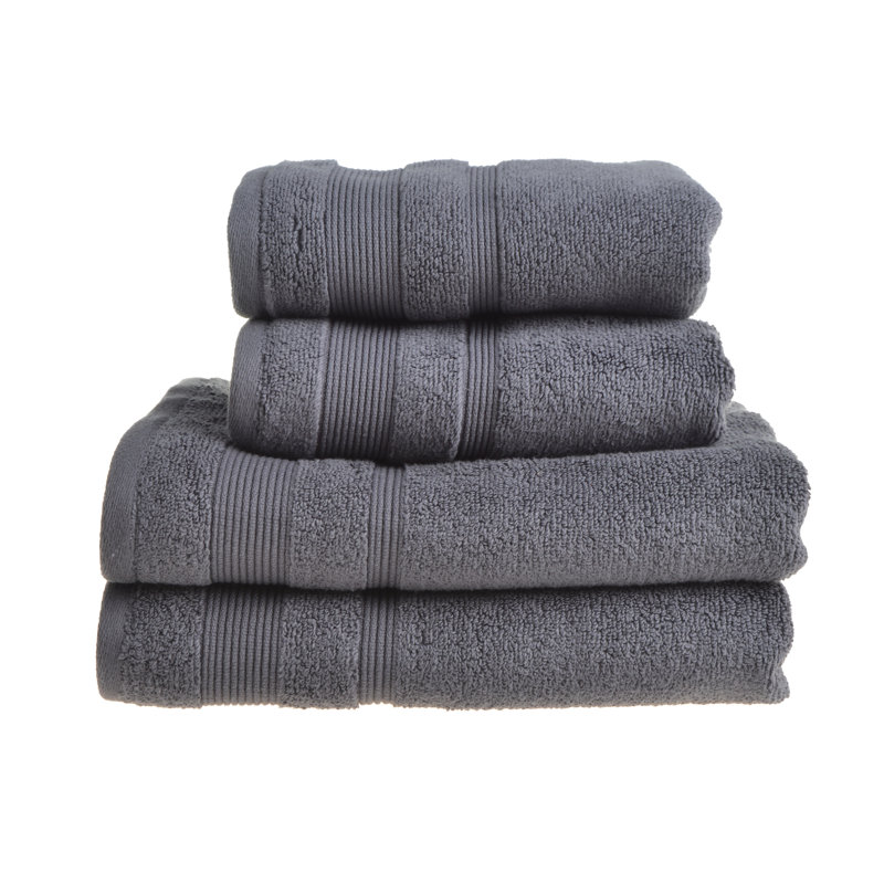 Quick Dry Luxury Standard Cotton Bath Towels Set, Grey
