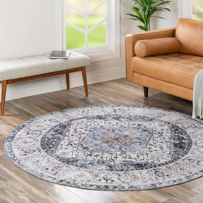Oluremi Oriental Indoor Rug, Round 4'