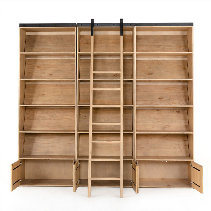 Modern Storage Bookcase - Light Wood & Iron Hardware