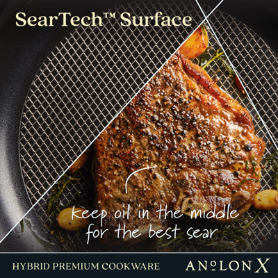 Anolon X 10-Inch Hybrid Nonstick Induction Frying Pan/Skillet, Dark Gray