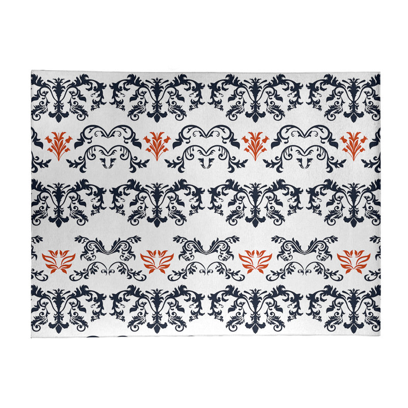 Damask Indoor Rug, Rectangle 9' x 12'