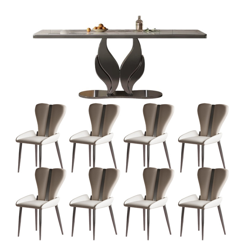 Modern simple light luxury dining table sets, 29.5"H x 78.7"L x 35.4"W