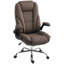 Bureau en velours brun (100 en polyester) avec revêtement en velours, conception réglable et siège pivotant, 10,9 po