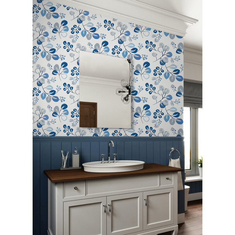 Roux Blue Peel and Stick Wallpaper