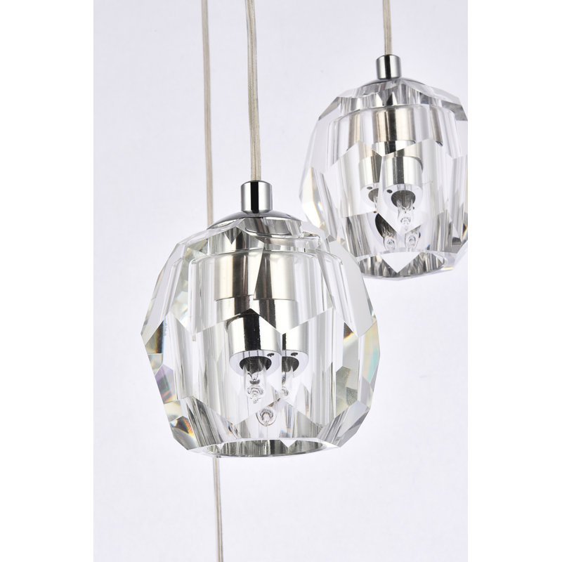 Luminaire suspendu Swampscott, Chrome, 5 lumières, H 83 po x l 11,8 po x P 3,7 po