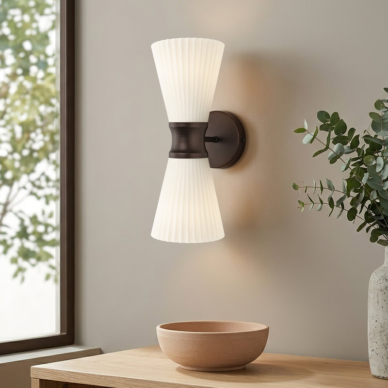 Vintage Dimmable Armed Sconce With Milk Glass Shade Oil Rubbed Bronze, Oil Rubbed Bronze