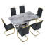 Ensemble de table de salle à manger moderne 63 po avec chaises en cuir de polyuréthane, base en panneau de fibres à densité moyenne en U-116376087-116446159