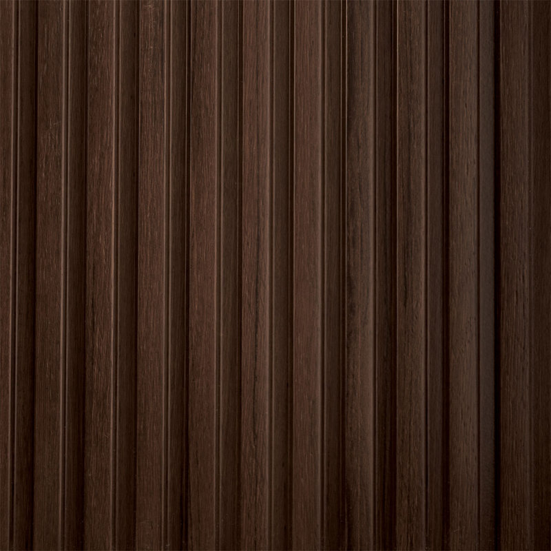 Medium Slats 112" L x 9.5" W x 0.5" D Polystyrene Glue-up Wood Slat Walls 220.5 sq.ft., Teak