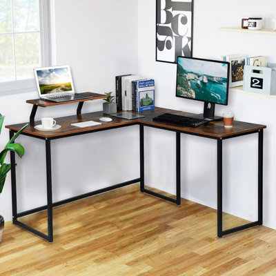 Bureau en L avec rehausse
