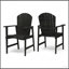 Chaises de salle à manger d'extérieur résistantes aux intempéries en bois d'acacia Adirondack (ensemble de 2), finition gris foncé-132873276