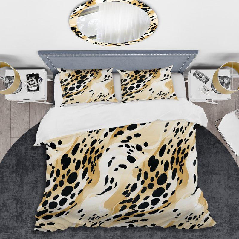 Ensemble de housse de couette abstrait orange et noir Classic Elegance Adventure II - microfibre de polyester
