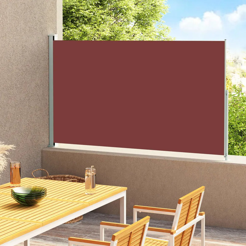 Dakota Fields Fabric Cover Motorised Retractable Side Awning, 180x300 cm, Brown