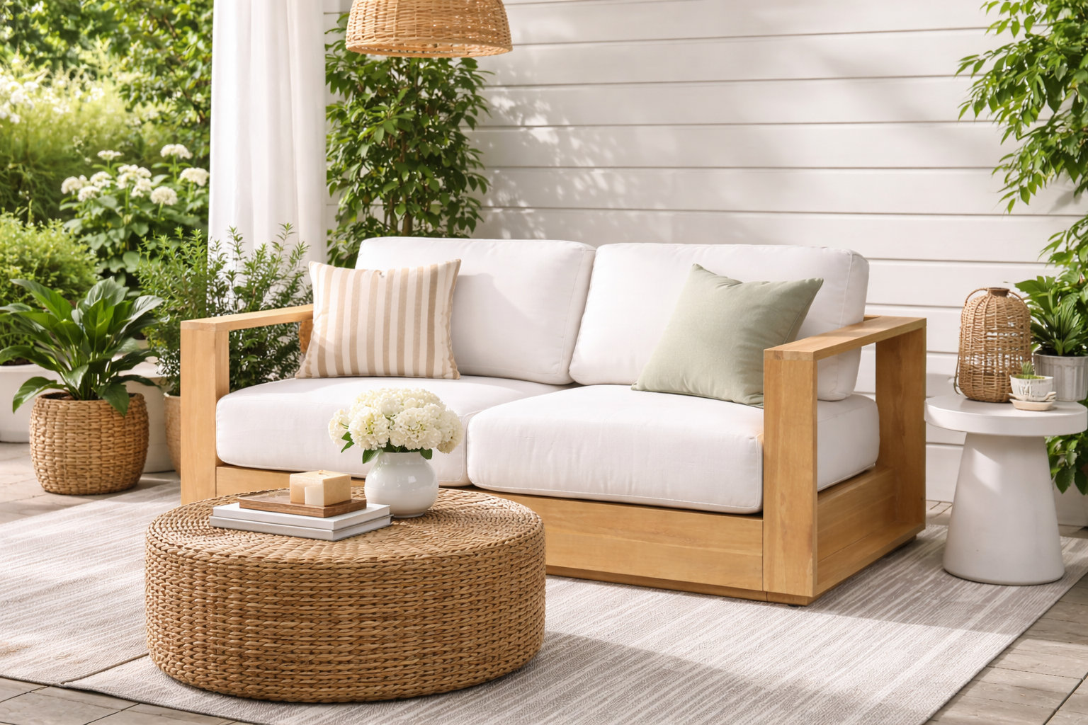 Harbor 65" Acacia Patio Loveseat, Teak