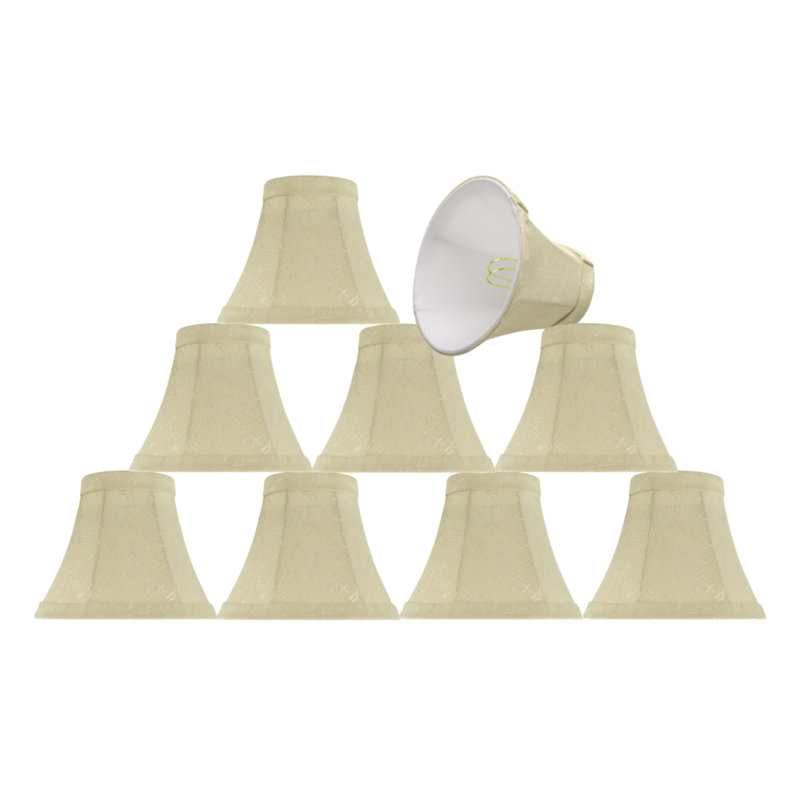 Abat-jour en tissu texturé jacquard H 5 po en tissu crème
