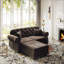 Luxueux canapé rembourré en velours avec garniture cloutée, accoudoirs roulés et capitonnage à boutons, comprend 2 coussins complémentaires, pour un décor moderne de style Mid-Century.-1611713142