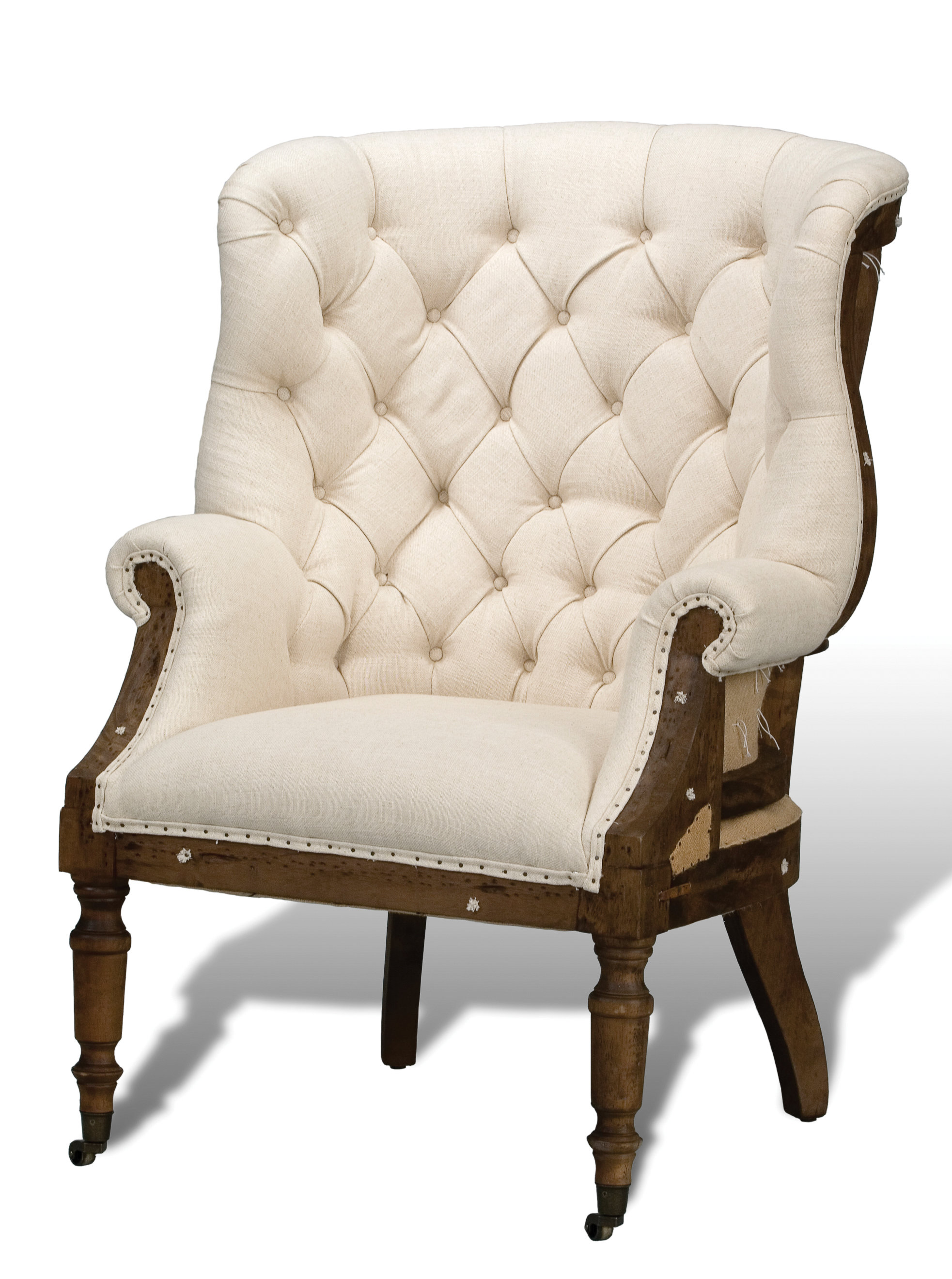 Rosalind Wheeler Sasha 32" Wide Tufted Linen Wingback Chair & Reviews | Wayfair