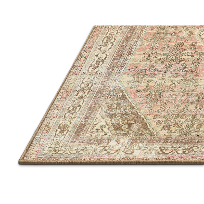 Tapis beige/gris/rouge traditionnel Crafa, Rectangle 4 pi x 6 pi