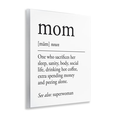 "Mom Moment", impression sur plaque par lettrage et doublure