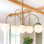 Spoffo 6-Light Contemporary Gold Ceiling Light Frosted Glass Globe Bubble Chandelier