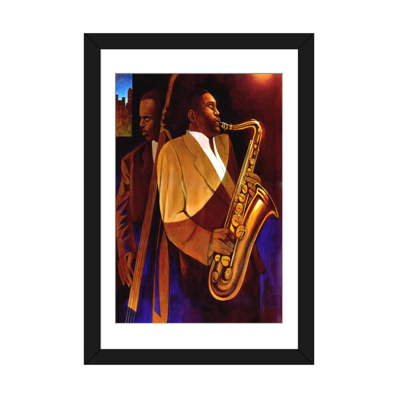«Body and Soul» par Keith Mallett, reproduction d'art sur toile, H 32 po x l 24 po x P 1 po, Papier d'art encadré noir, Blanc